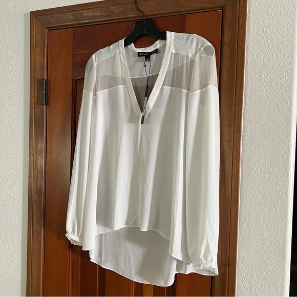 NWT Karin Silk Blouse in Chalk White - Picture 2 of 4